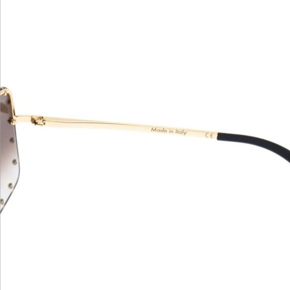 LOUIS VUITTON | Square Metal Goldtoned Studded—The Party Sunglasses RG0188 - Picture 5 of 7
